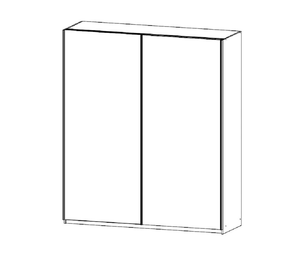 Rauch Essensa Sonoma Oak 2 Door Sliding Wardrobe with Carcass Coloured Handle (W181cm)