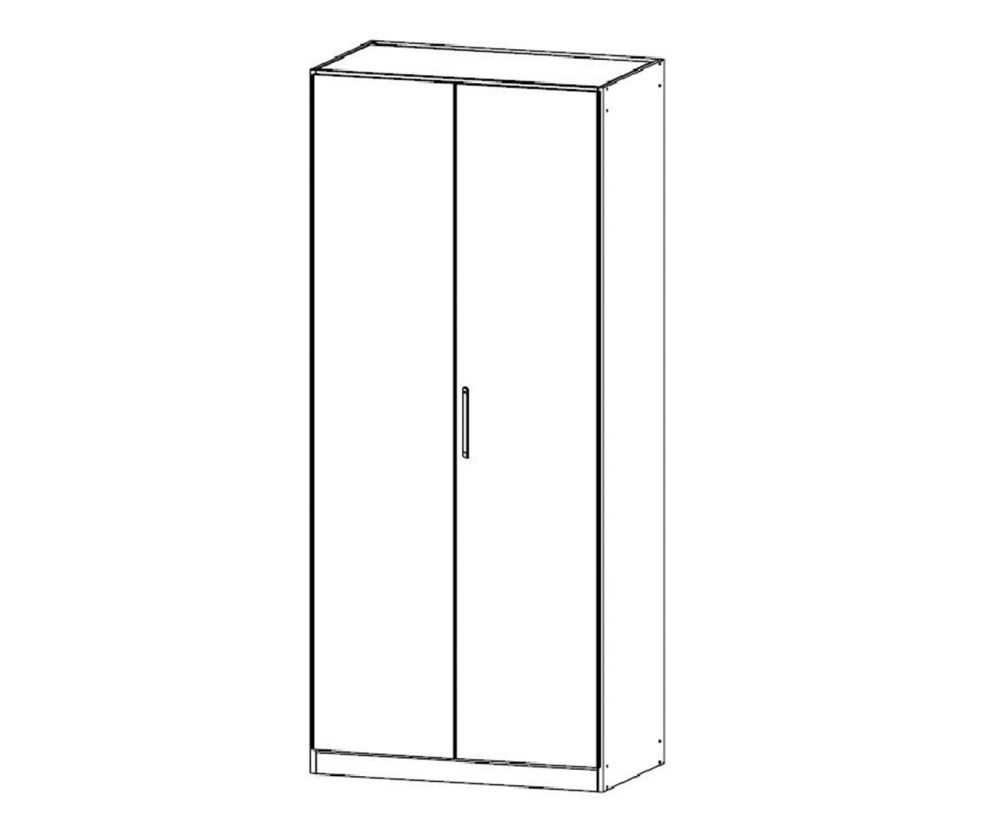 Rauch Essensa Sonoma Oak 2 Door Wardrobe with Carcass Coloured Short Handle (W91cm)
