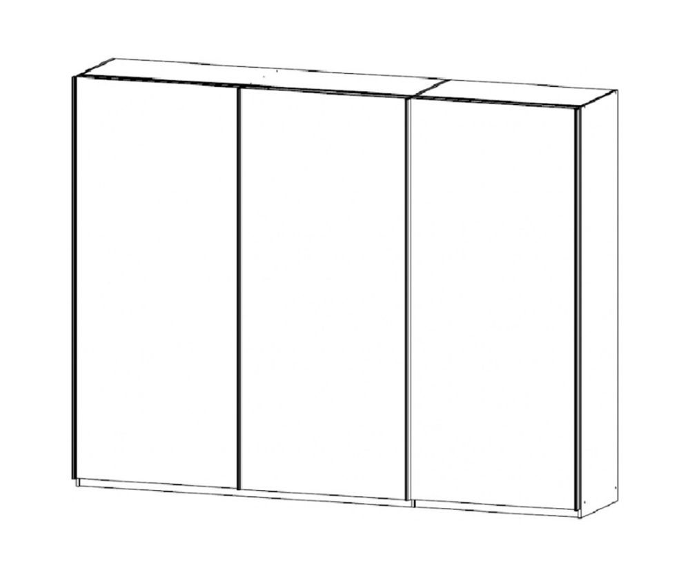 Rauch Essensa Metallic Grey with White Glass 3 Door Sliding Wardrobe with Carcass Coloured Handle (W271cm)