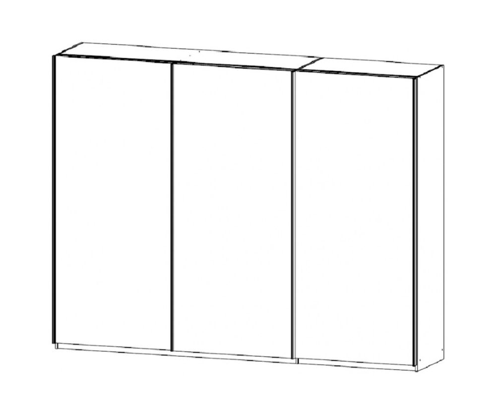 Rauch Essensa Sonoma Oak 3 Door Sliding Wardrobe with Carcasre Coloured Handle with Vertical and Horizontal Trims (W271cm)