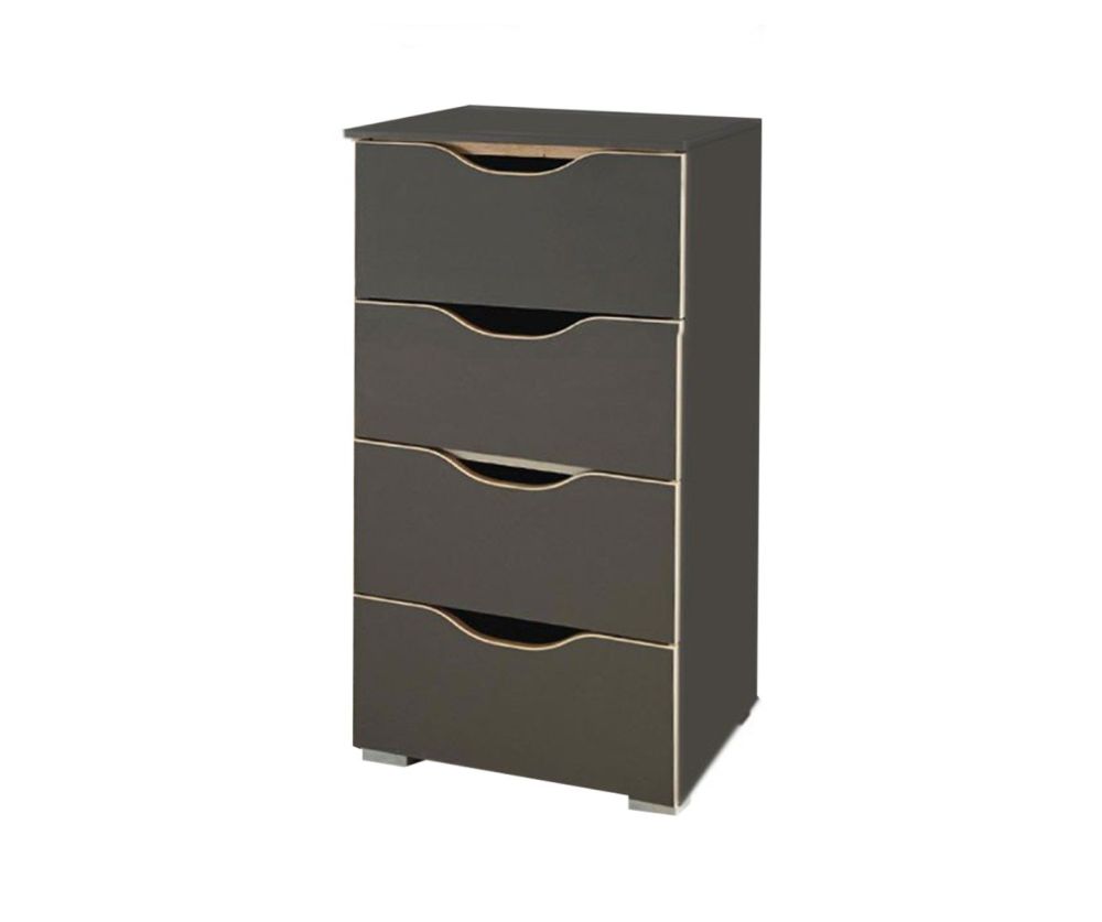 Rauch Lias Graphite 4 Drawer Chest with Application Artisan Oak Colour