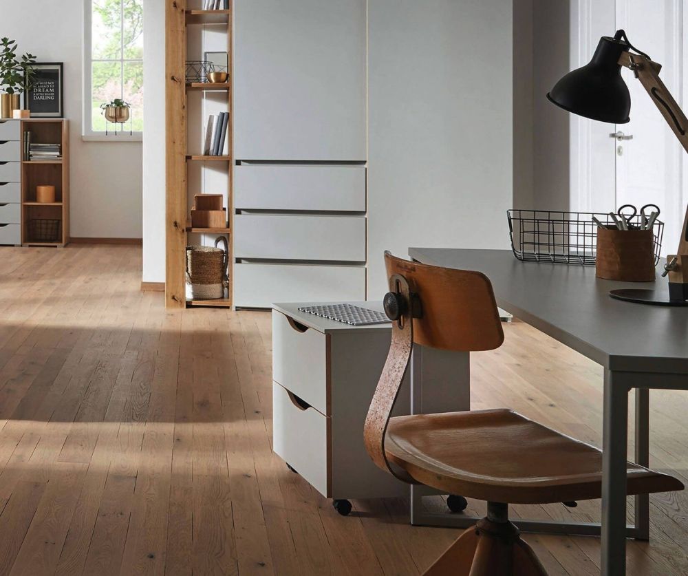 Rauch Lias Silk Grey Desk with Application Artisan Oak Colour