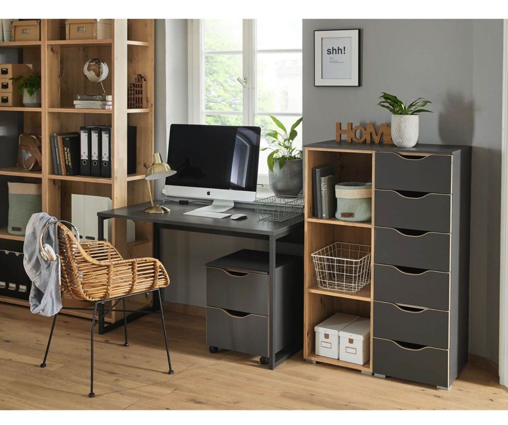 Rauch Lias Graphite Desk with Application Artisan Oak Colour