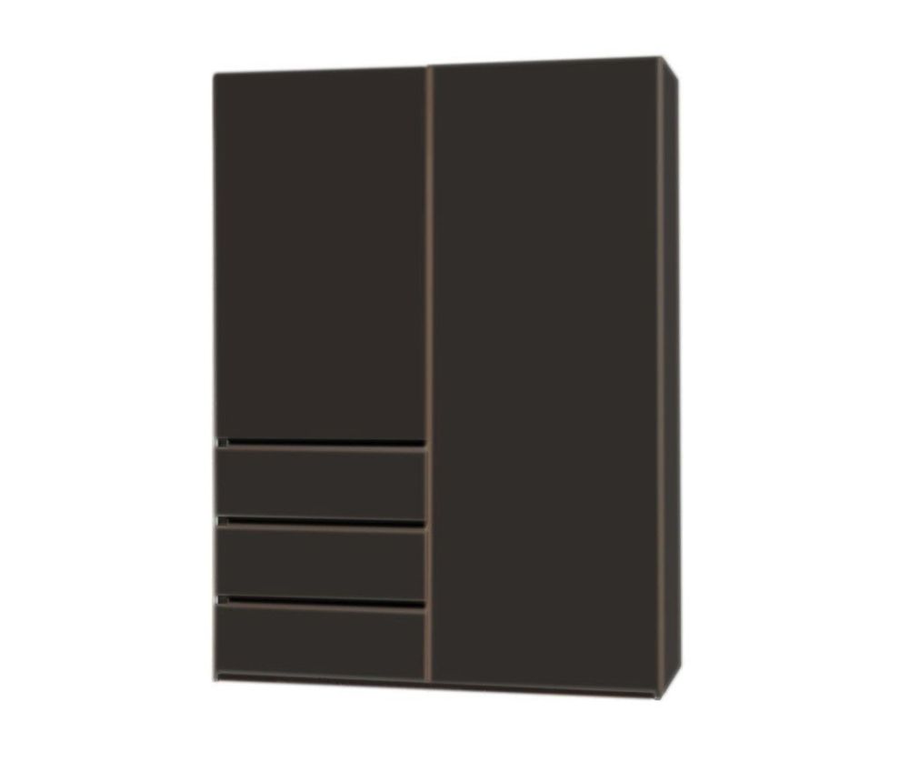 Rauch Lias Graphite 2 Door Sliding Wardrobe with Drawers(W151cm)