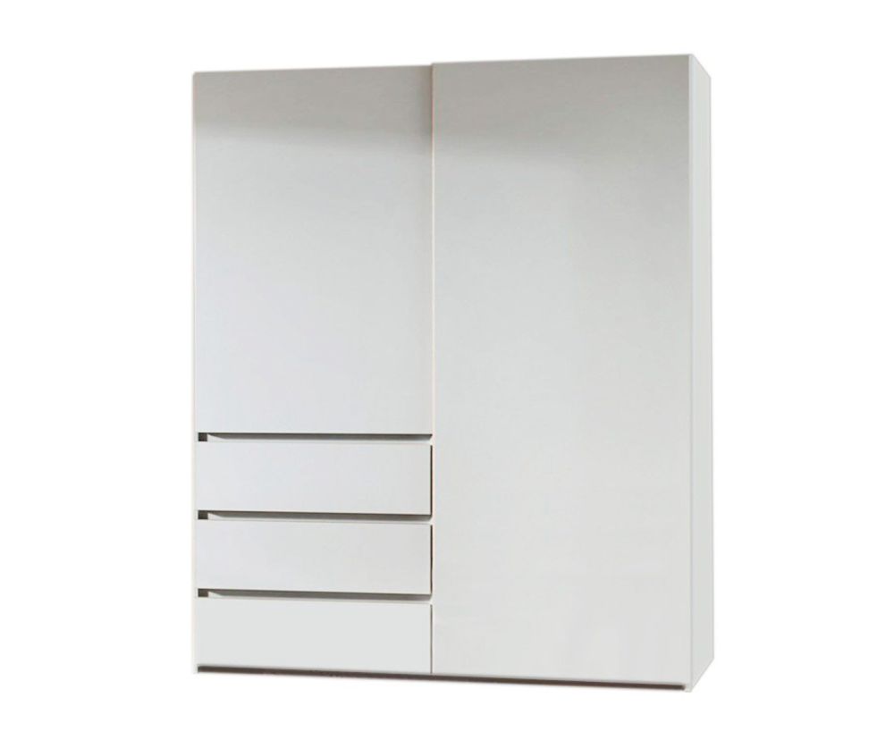 Rauch Lias Silk Grey 2 Door Sliding Wardrobe with Drawers (W201cm)