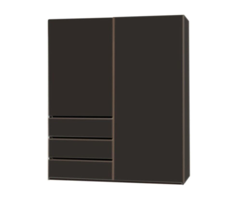 Rauch Lias Graphite 2 Door Sliding Wardrobe with Drawers (W201cm)