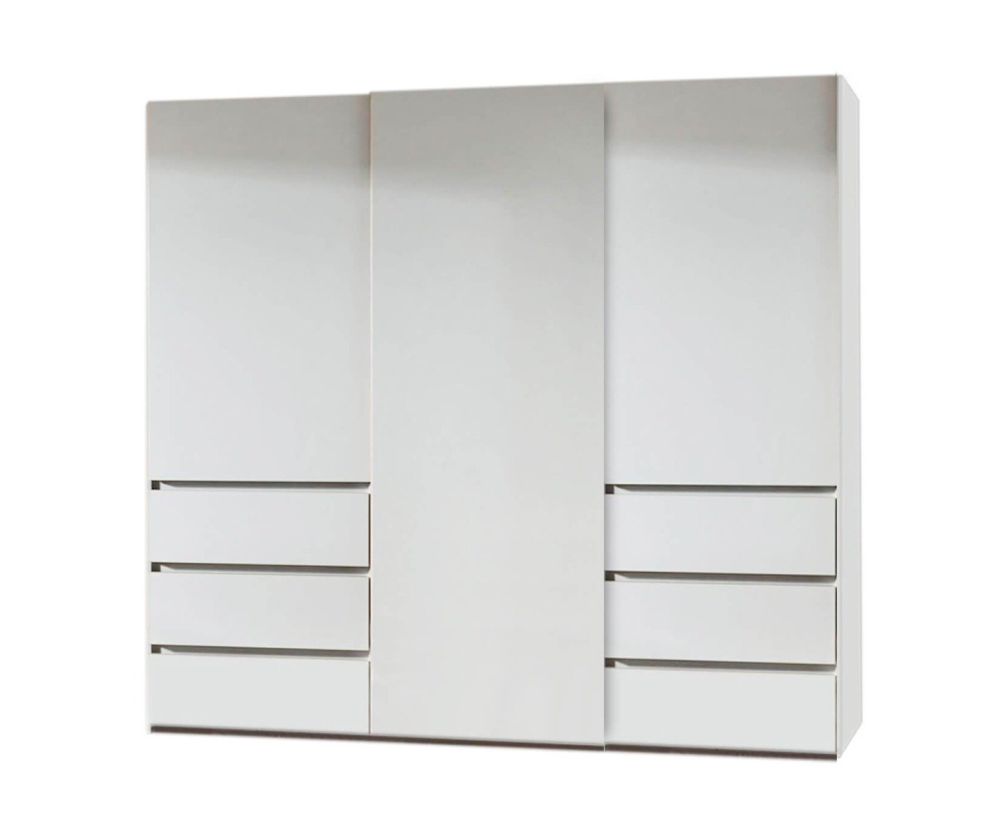 Rauch Lias Silk Grey 3 Door Sliding Wardrobe with Drawers (W226cm)