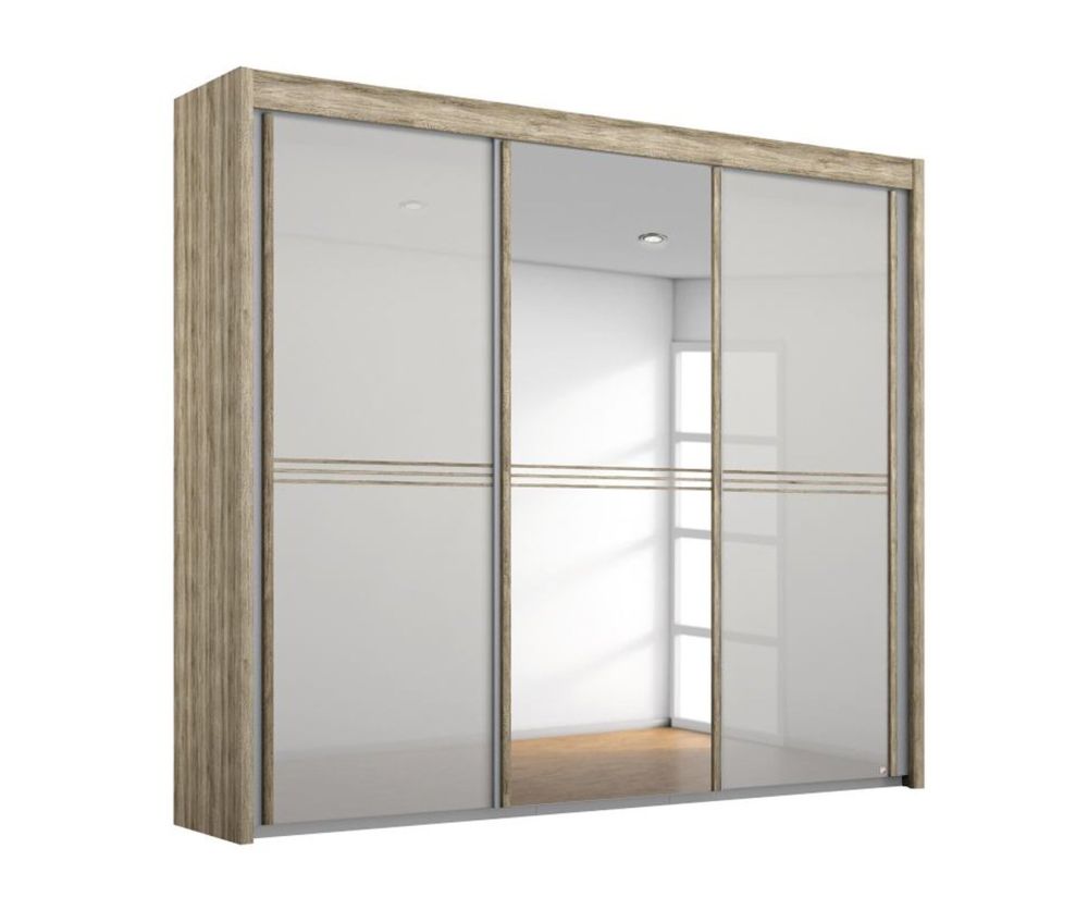 Rauch Ravello Sliding Wardrobe Front Mirror with 3 Strips