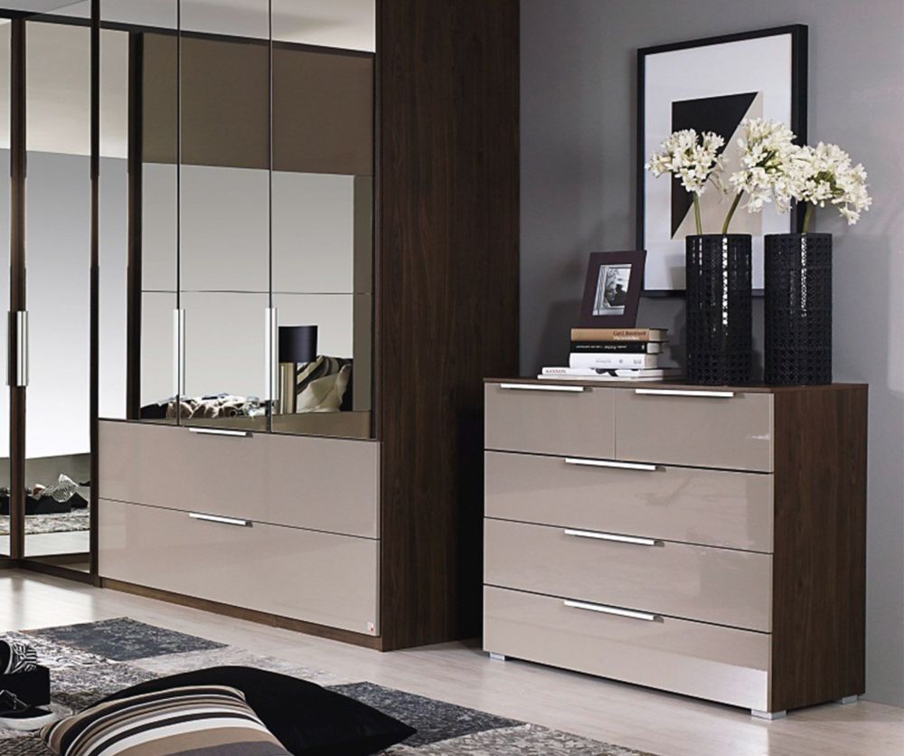 Rauch Zenaya Graphite Carcase with White High Gloss Front 5 Drawer Chest