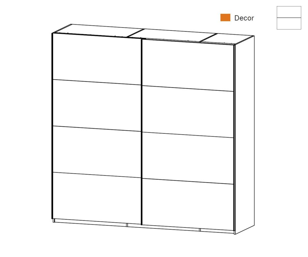 Rauch Zenaya Silk Grey Wide 2 Sliding Door Wardrobe (W226cm)