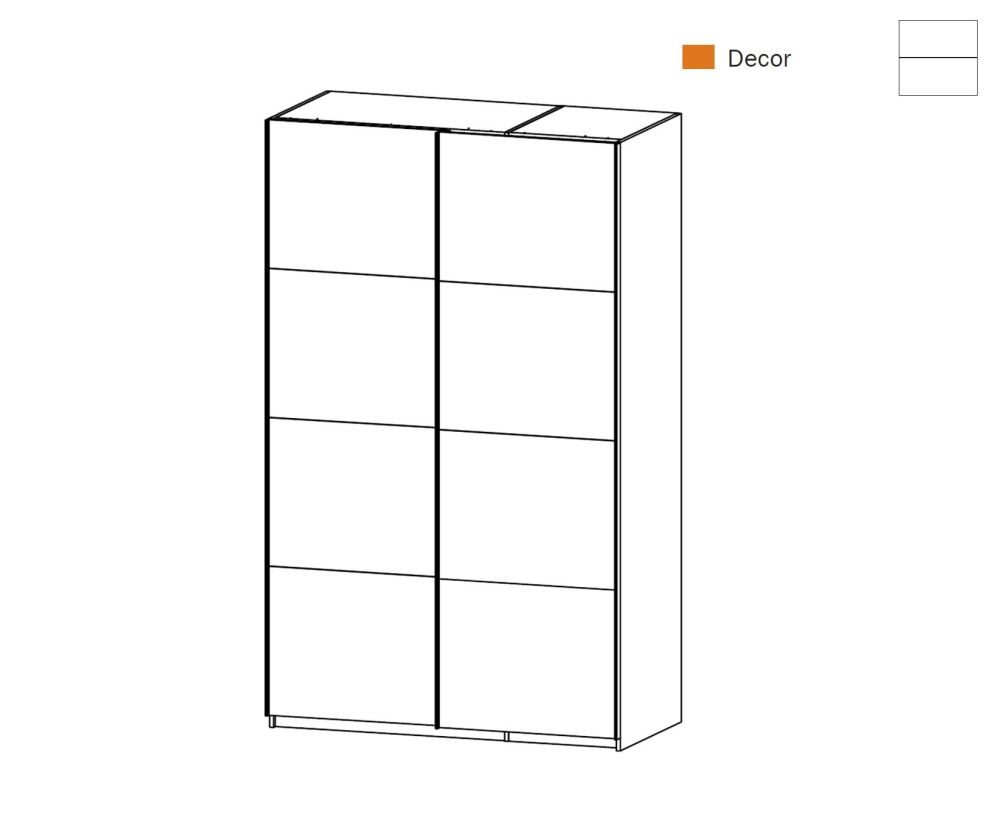 Rauch Zenaya Alpine White 2 Sliding Door Wardrobe (W137cm)