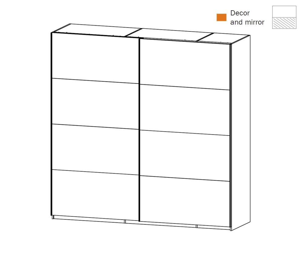 Rauch Zenaya Graphite Wide 2 Sliding Door Wardrobe (W226cm)