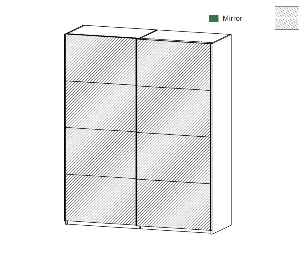Rauch Zenaya Alpine White 2 Mirror Sliding Door Wardrobe (W181cm)