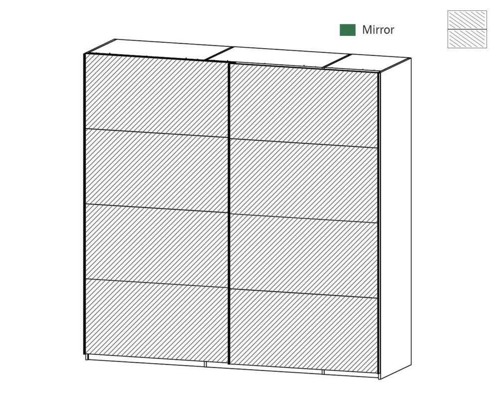 Rauch Zenaya Alpine White Wide 2 Mirror Sliding Door Wardrobe (W226cm)