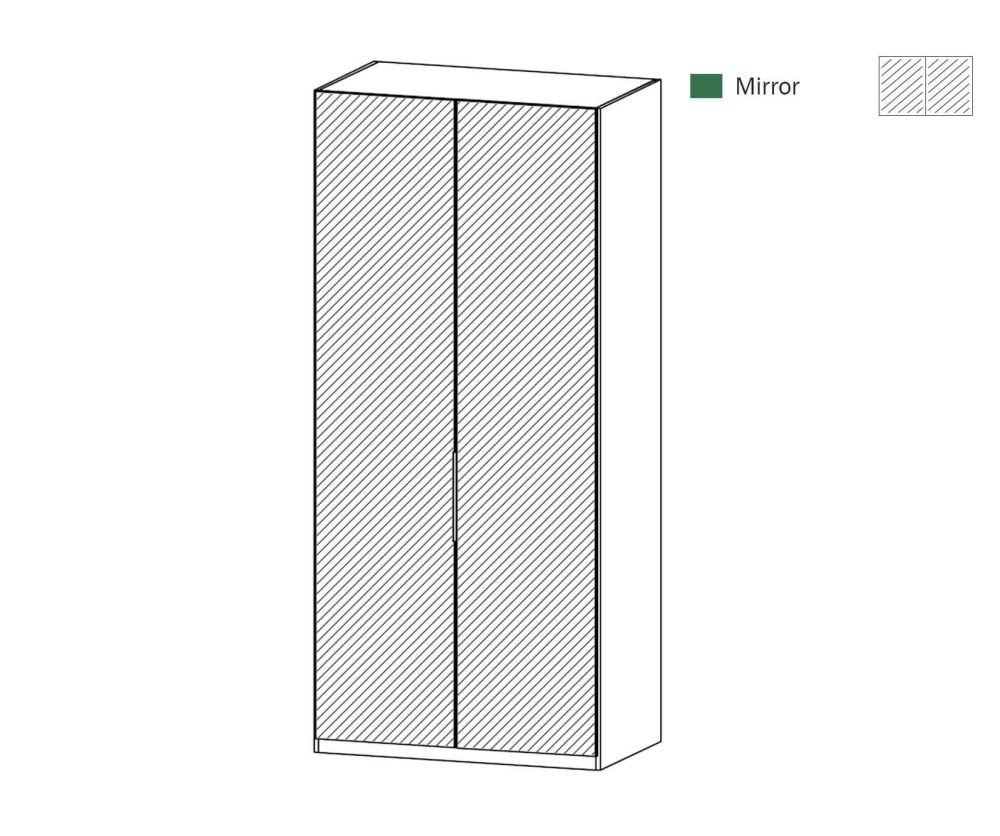 Rauch Zenaya Alpine White 2 Mirror Door Wardrobe