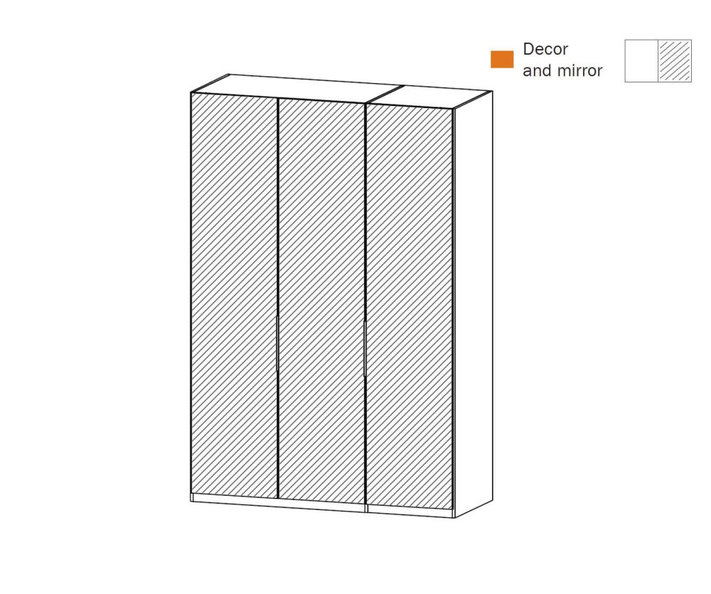 Rauch Zenaya Silk Grey 3 Mirror Door Wardrobe
