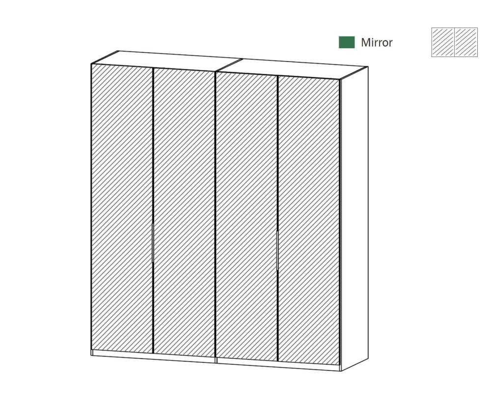 Rauch Zenaya Alpine White 4 Mirror Door Wardrobe