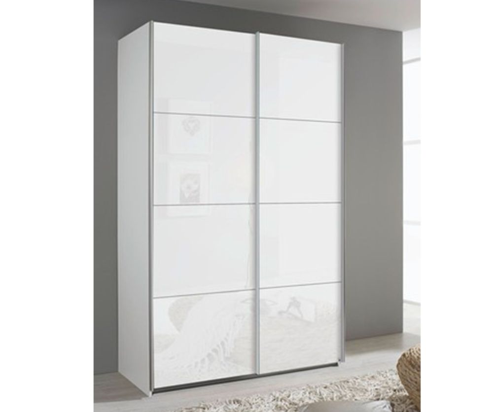 Rauch Zenaya Graphite and White High Gloss Front 2 Sliding Door Wardrobe (W181cm)