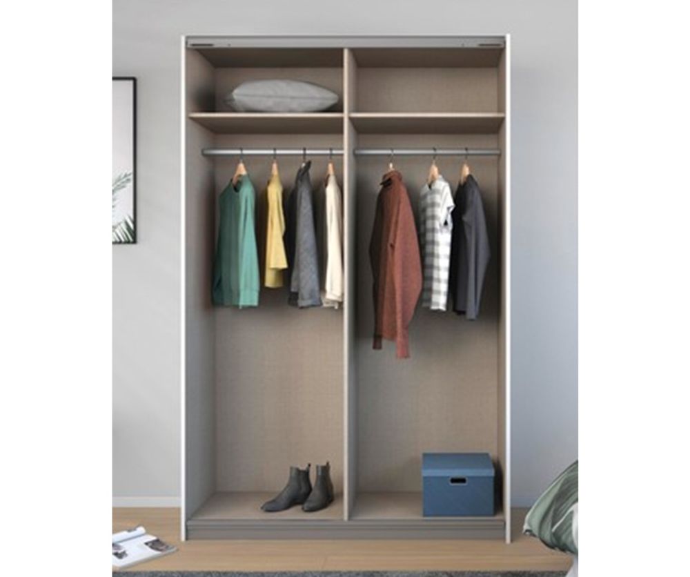 Rauch Zenaya Alpine White and White High Gloss Front 2 Sliding Door Wardrobe (W181cm)