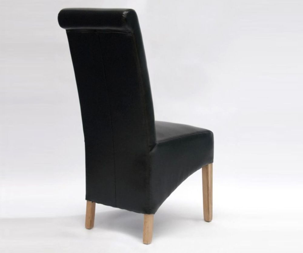 Homestyle GB Richmond Black Bonded Leather Dining Chair in Pair