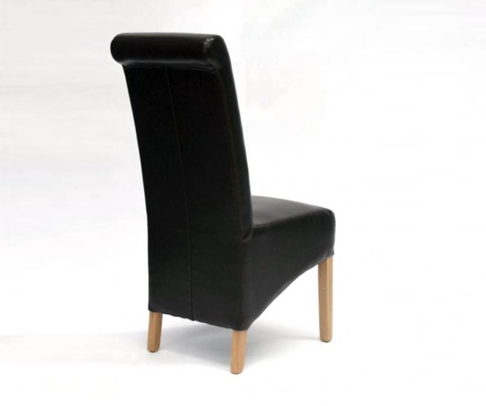 Homestyle GB Richmond Brown Bonded Leather Dining Chair in Pair