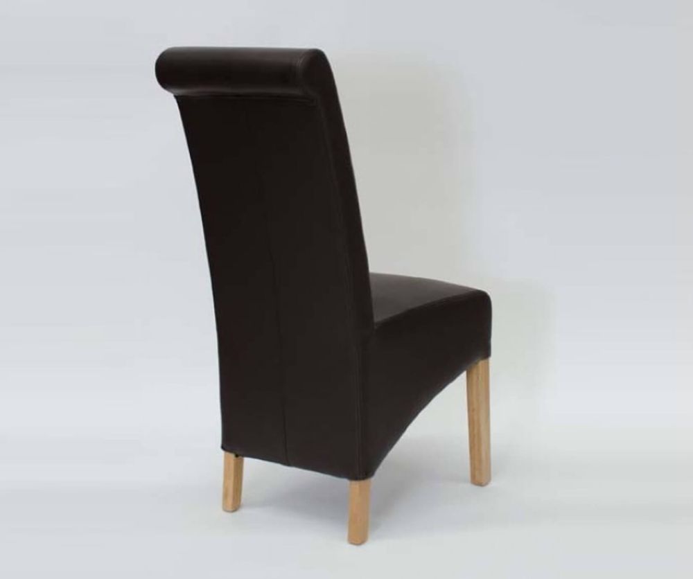 Homestyle GB Richmond Coco Matt Bonded Leather Dining Chair in Pair