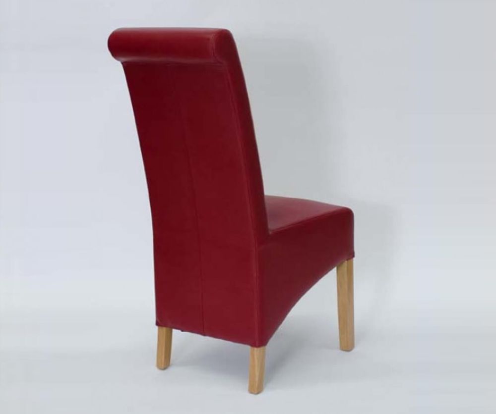 Homestyle GB Richmond Ruby Matt Bonded Leather Dining Chair in Pair