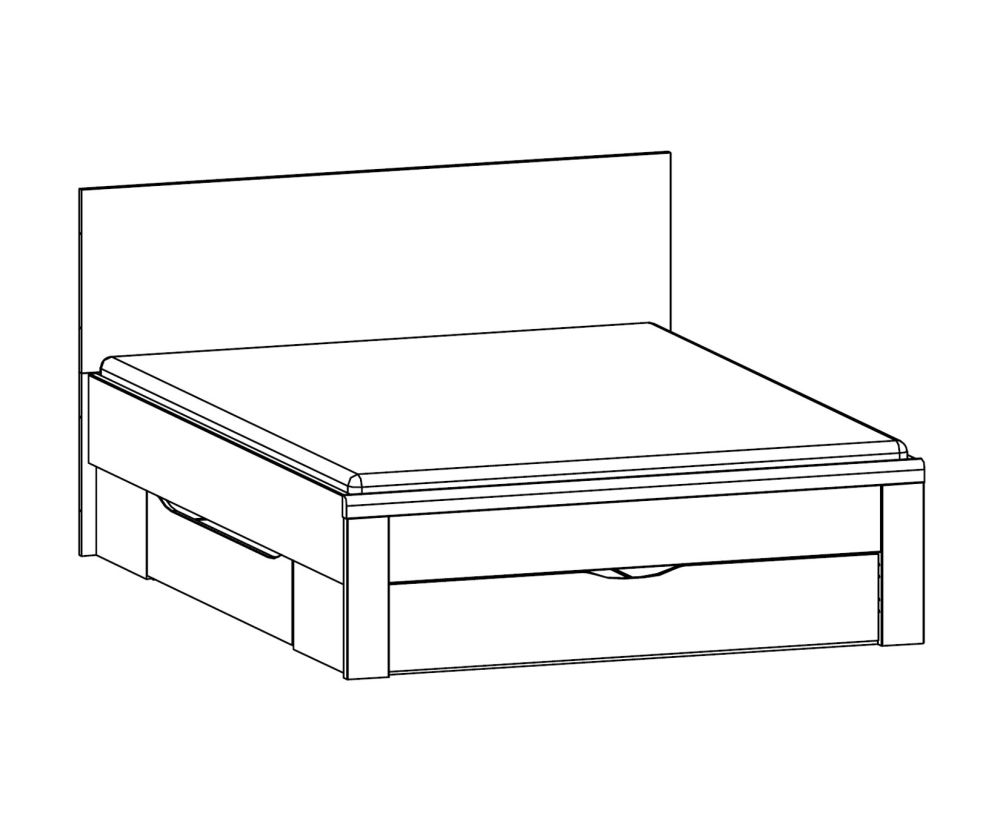 Rauch Rivera Sonoma Oak 4ft6in Double Bed with Plinth Drawers (140x190cm)