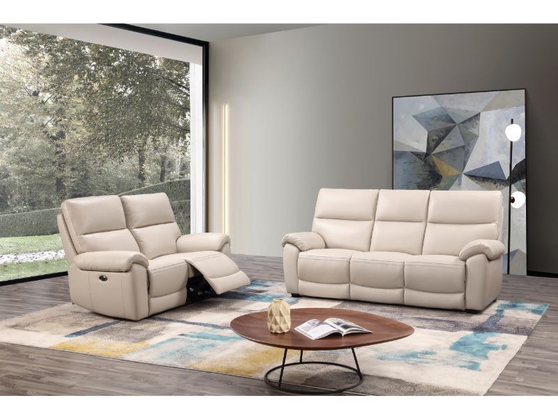 Furniture Link Rocco Chalk Leather 2 Seater Sofa