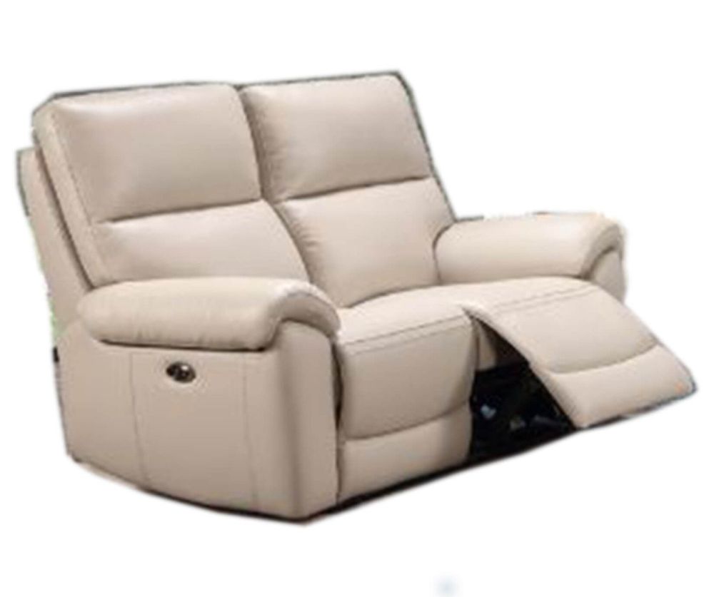 Furniture Link Rocco Chalk Leather Power Recliner 2 Seater Sofa