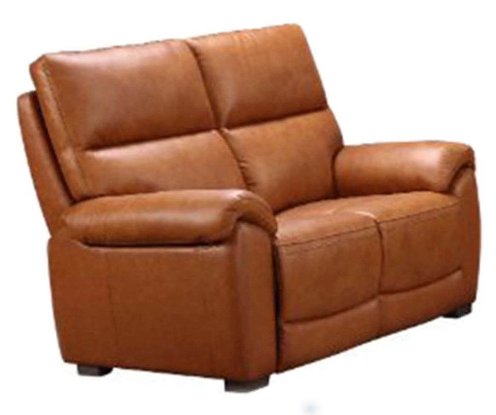 Furniture Link Rocco Tan Leather Power Recliner 2 Seater Sofa