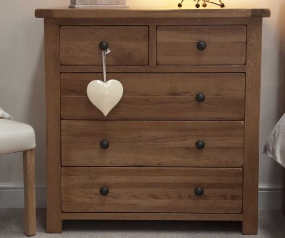 Homestyle GB Rustic Oak 2+3 Drawer Chest