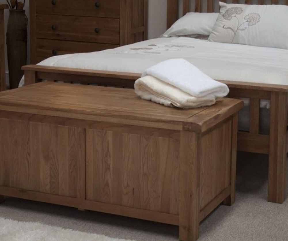 Homestyle GB Rustic Oak Blanket Box
