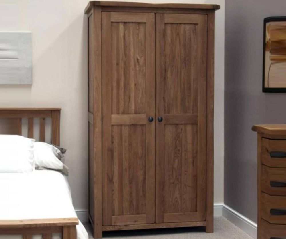 Homestyle GB Rustic Oak 2 Door Wardrobe