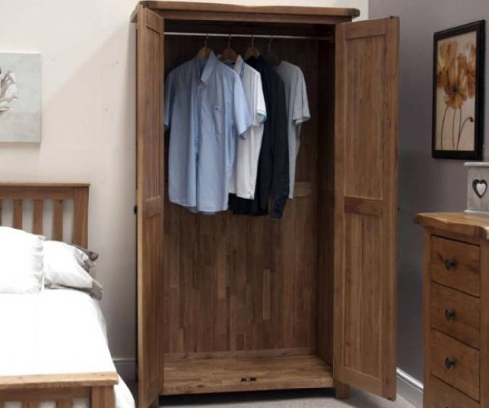 Homestyle GB Rustic Oak 2 Door Wardrobe