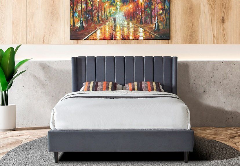 Furniture Link Savoy Grey Fabric Bed Frame