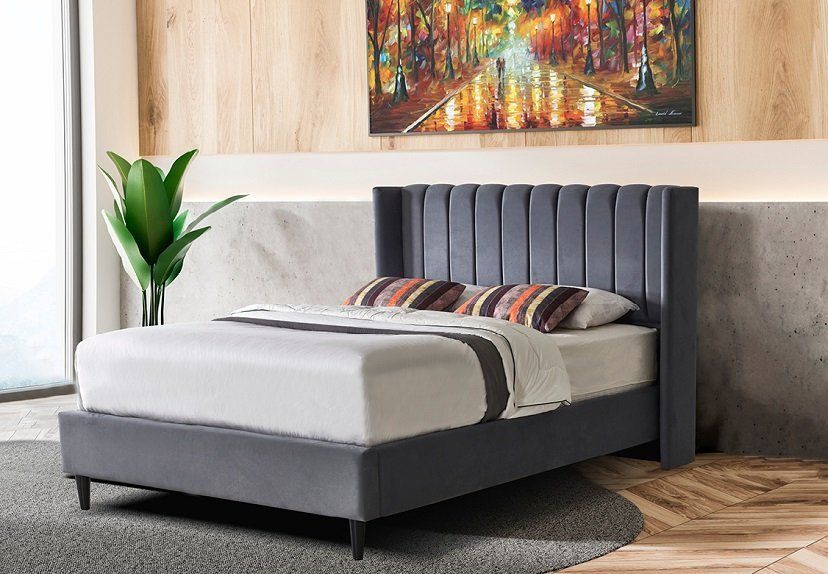 Furniture Link Savoy Grey Fabric Bed Frame