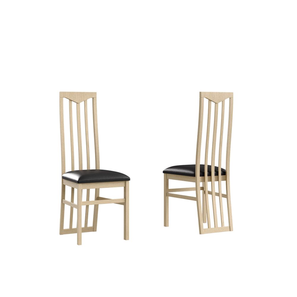 Ben Company Sonia Light Oak Italian Dining Chair in Pair