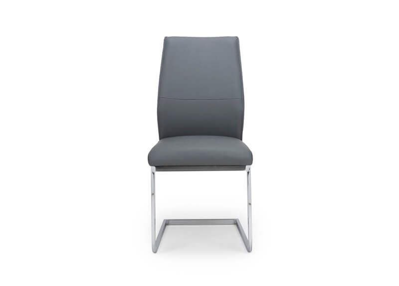 Furniture Link Seattle Grey Faux Leather Dining Chair in Pair
