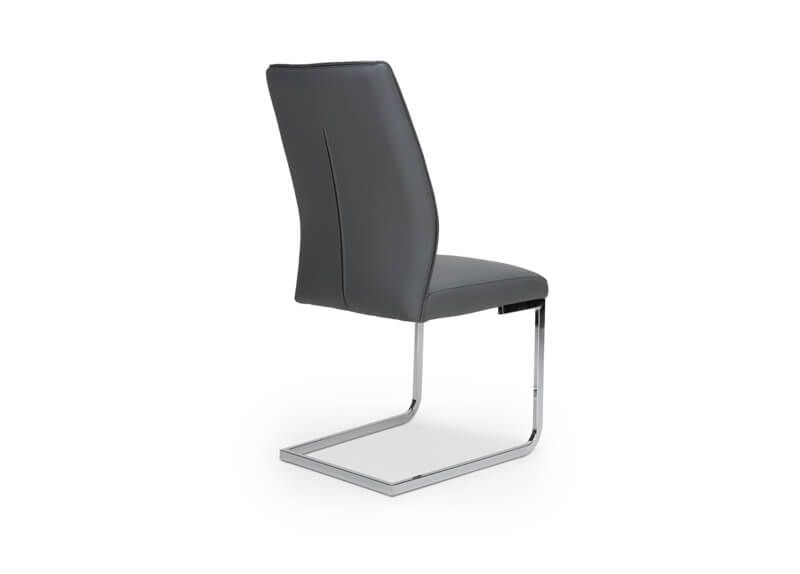 Furniture Link Seattle Grey Faux Leather Dining Chair in Pair