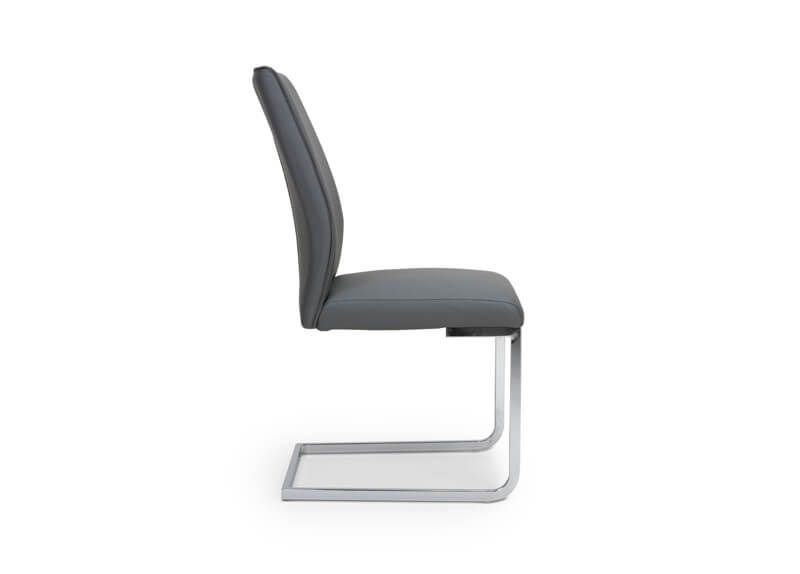 Furniture Link Seattle Grey Faux Leather Dining Chair in Pair