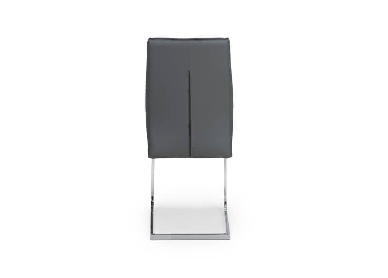 Furniture Link Seattle Grey Faux Leather Dining Chair in Pair