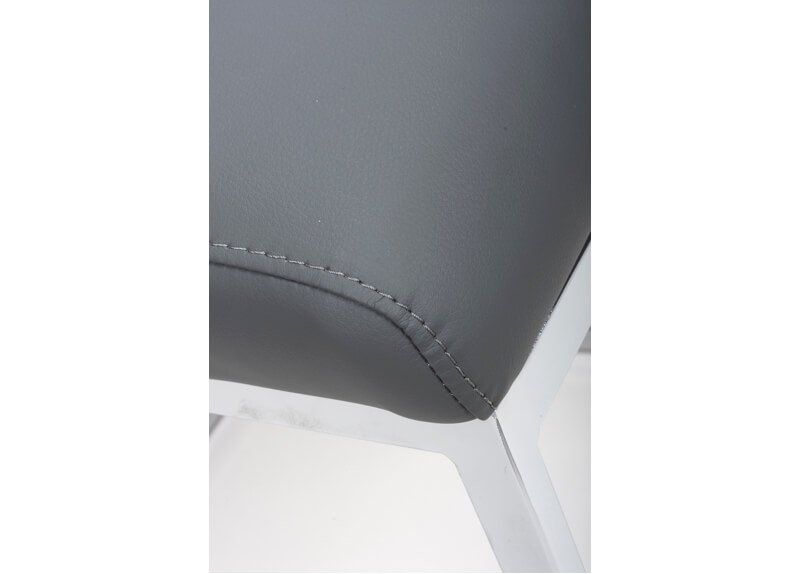 Furniture Link Seattle Grey Faux Leather Dining Chair in Pair
