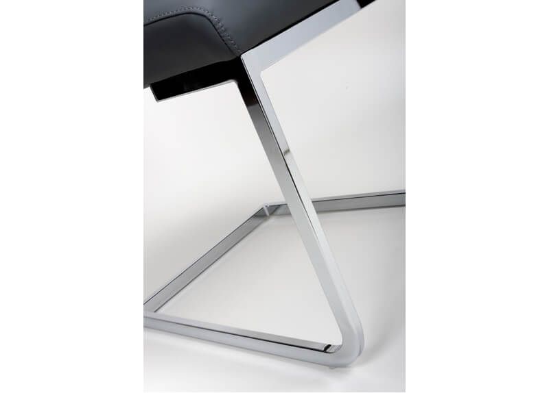 Furniture Link Seattle Grey Faux Leather Dining Chair in Pair