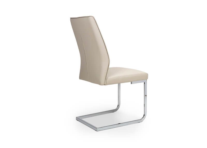 Furniture Link Seattle Taupe Faux Leather Dining Chair in Pair