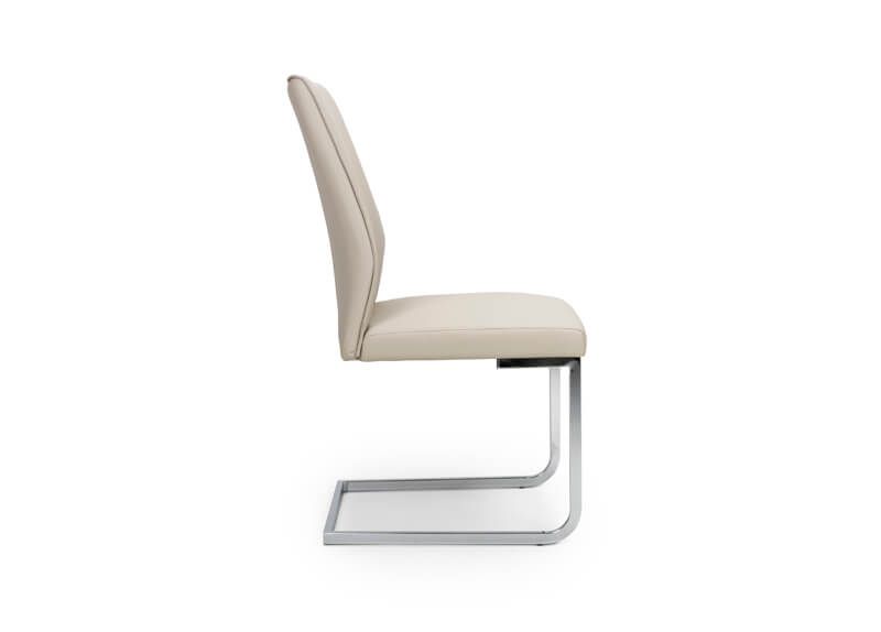 Furniture Link Seattle Taupe Faux Leather Dining Chair in Pair