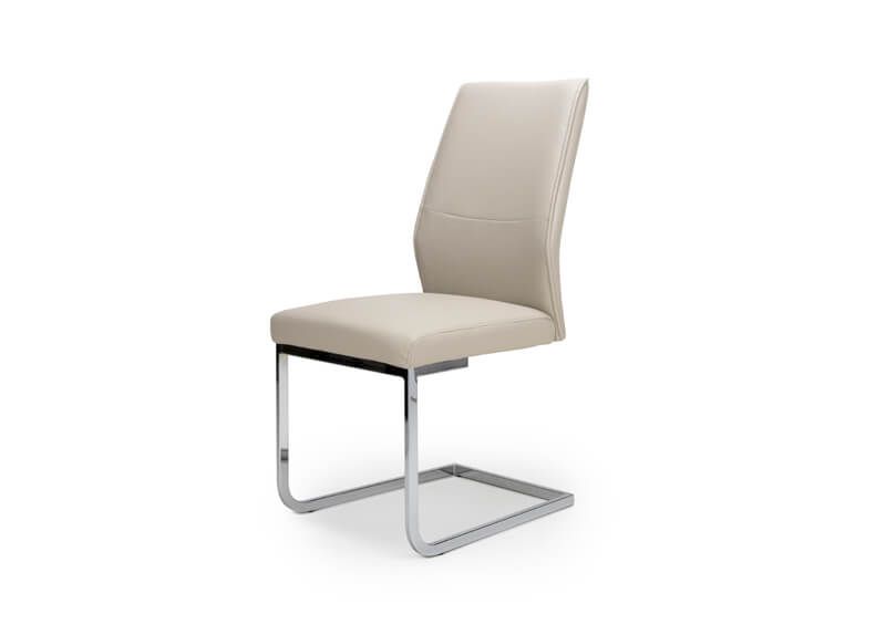 Furniture Link Seattle Taupe Faux Leather Dining Chair in Pair