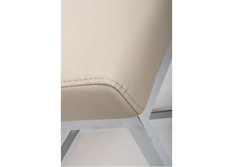 Furniture Link Seattle Taupe Faux Leather Dining Chair in Pair
