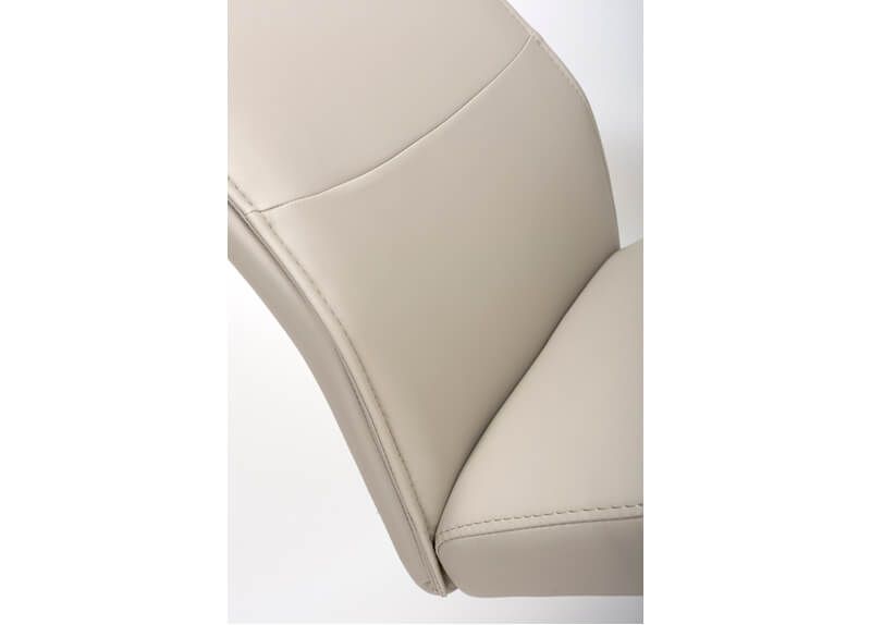 Furniture Link Seattle Taupe Faux Leather Dining Chair in Pair
