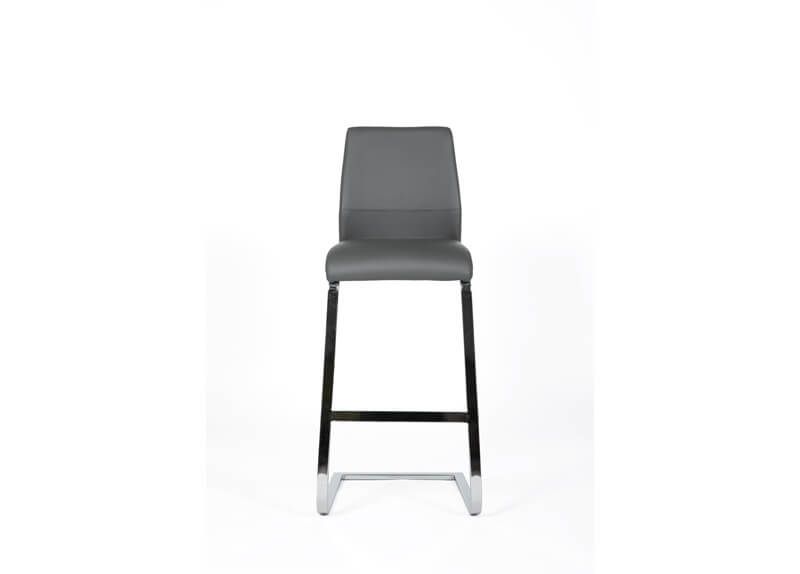 Furniture Link Seattle Grey Faux Leather Dining Stool in Pair